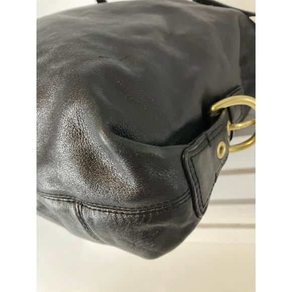 COACH 12935 LARGE SMOOTH BLACK LEATHER CROSSBODY BAG - Picture 11 of 16